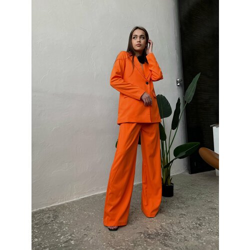 Купить Костюм MATRESHKA_LOVE , размер 44 , оранжевый
Лаконичный костюм с широкими брюка...