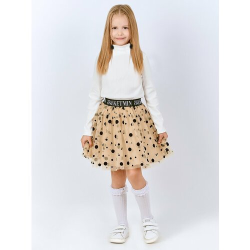 Купить Юбка KETMIN, размер 116-122, бежевый
Элегантная нарядная юбка для девочки из неж...