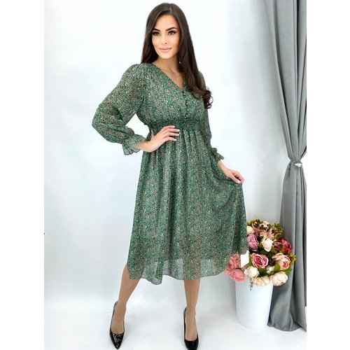 Купить Сарафан размер 42-48, зеленый
Шифоновое платье с цветочным принтом. Универсальна...