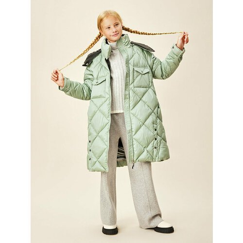 Купить Куртка L'addobbo, размер 164, зеленый
Пуховик зимний для девочки с съемным капюш...
