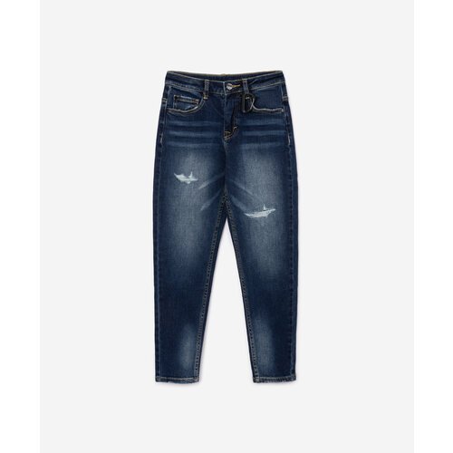 Купить Джинсы Gulliver, размер 158, синий
Синие прямые джинсы с потертостями, заминами,...