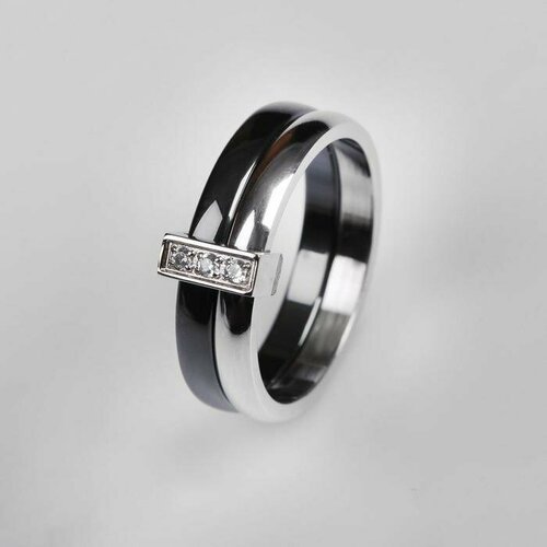Купить Кольцо
Кольцо керамика "Дуэт", цвет чёрный в серебре, 17,5 размер. 5488137. 

Ск...