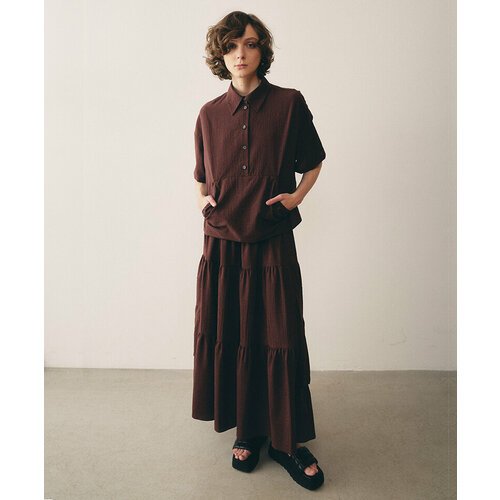 Купить Блуза SokolovaBogorodskaya, размер 44, коричневый
Блуза с коротким рукавом и кла...