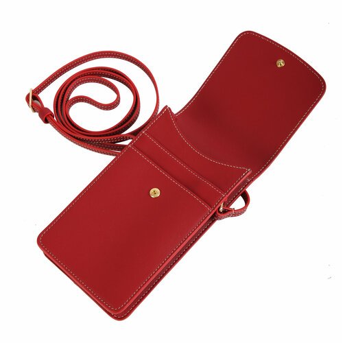 Купить Чехол-сумка для телефона из натуральной кожи Petek 1855 22085. PRY. KD10 красный...