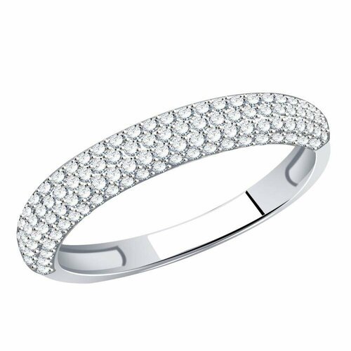 Купить Кольцо Diamant online, белое золото, 585 проба, фианит, размер 17, бесцветный
<p...
