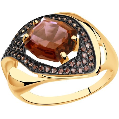 Купить Кольцо Diamant online, золото, 585 проба, родолит, фианит, размер 18
<p>В нашем...