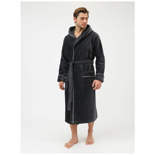 Купить Халат Luisa Moretti, размер XL, серый
Махровый мужской халат с капюшоном из хлоп...