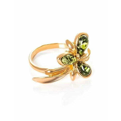 Купить Кольцо, янтарь, безразмерное, зеленый, золотой
Яркое<br> нарядное кольцо из золо...