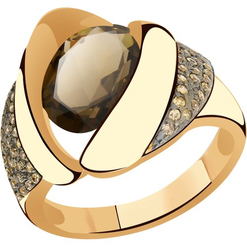 Купить Кольцо Diamant online, золото, 585 проба, раухтопаз, фианит, размер 19
<p>В наше...