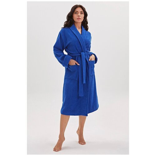 Купить Халат EvaTeks, размер L, голубой, синий
Классический махровый халат из 100% нату...
