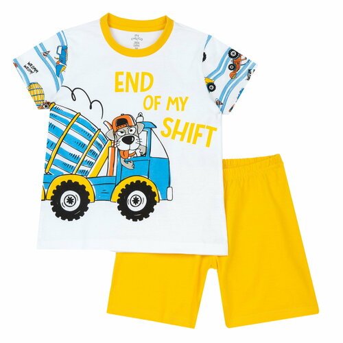 Купить Пижама Chicco, размер 122, желтый, белый
Пижама с короткими рукавами для мальчик...