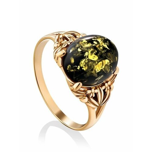 Купить Кольцо, янтарь, безразмерное, зеленый, золотой
Женственное кольцо из золочёного...