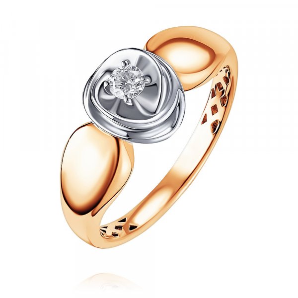 Купить Кольцо
Кольцо из красного золота 585 пробы с бриллиантом Классическое кольцо с о...