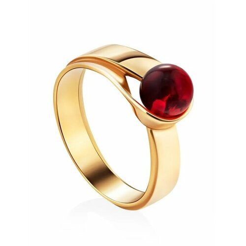 Купить Кольцо, янтарь, безразмерное, золотой, красный
Стильное кольцо из и натурального...