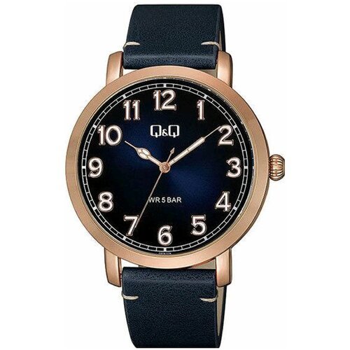 Купить Наручные часы Q&Q, синий, черный
Мужские японские кварцевые часы на кожаном реме...