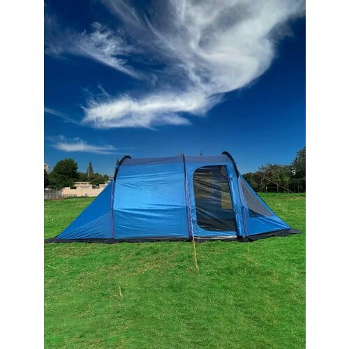 Купить Палатка 3-местная с тамбуром и шатром, синяя водозащитная, высококачественная
Ра...