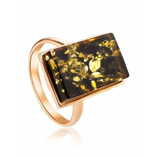 Купить Кольцо, янтарь, безразмерное, золотой
Эффектное кольцо с натуральным цельным янт...