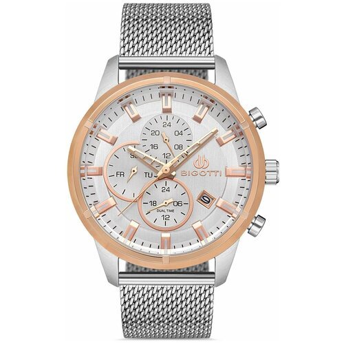 Купить Наручные часы Bigotti Milano Milano, серебряный, белый
<p> Мужские классические...