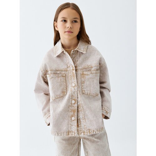 Купить Джинсовая куртка Sela, размер 128, бежевый
Джинсовая куртка-рубашка для девочки...