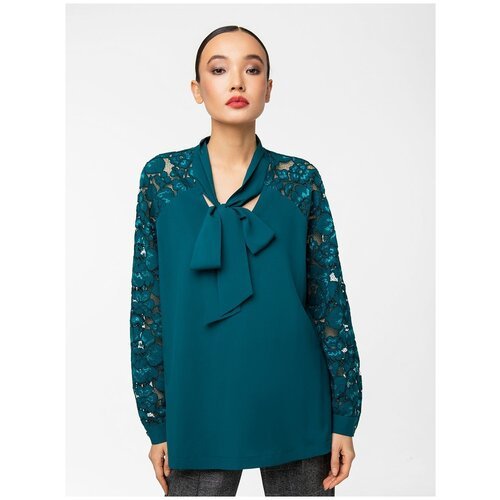 Купить Блуза Lo, размер 46, зеленый
Блузка с бантом . Блузка с кружевными рукавами. Блу...