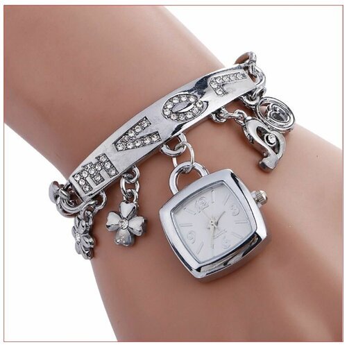Купить Наручные часы Часы-браслет наручные Love, серебристый, серебряный
Часы-браслет L...