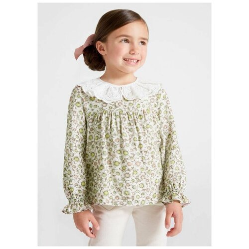 Купить Школьная блуза Mayoral, размер 3, бежевый, зеленый
Милая в стиле винтаж блузка с...