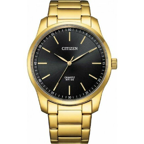 Купить Наручные часы CITIZEN, черный
Мужские кварцевые часы в круглом корпусе на золоти...