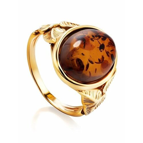 Купить Кольцо, янтарь, безразмерное
Женственное кольцо из золочёного с коньячным янтарё...