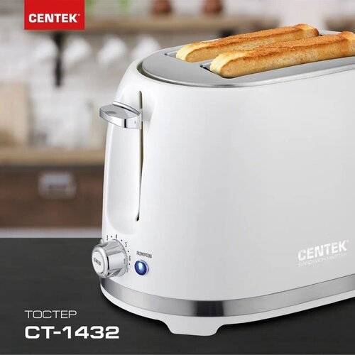Купить Тостер CENTEK СТ-1432, белый
Общие характеристики: Мощность: 850 Вт Количество т...