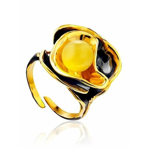 Купить Кольцо, янтарь, безразмерное, белый, золотой
Роскошное кольцо из , украшенное вс...