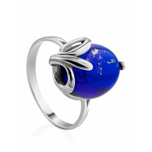 Купить Кольцо, янтарь, безразмерное, синий, серебряный
Стильное кольцо со вставкой из н...