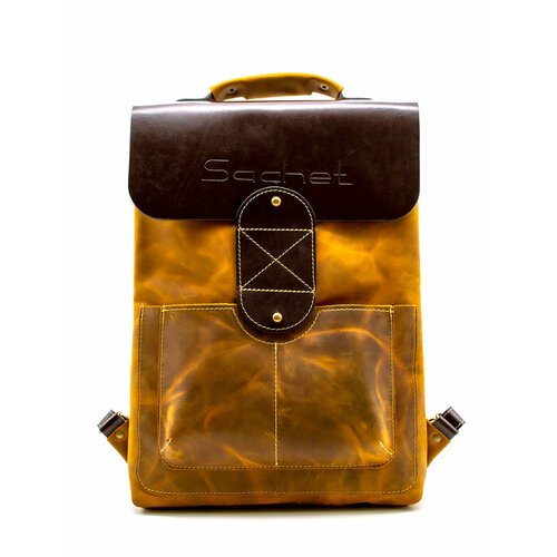 Купить Портфель фактура матовая, , оранжевый, коричневый
Кожаный рюкзак большого формат...