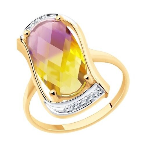 Купить Кольцо Diamant online, золото, 585 проба, аметрин, фианит, размер 19
<p>В нашем...