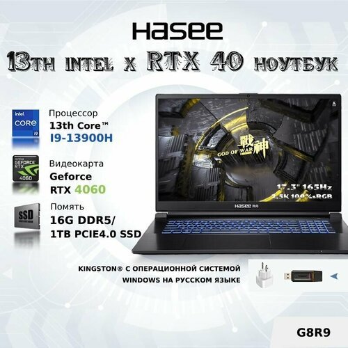 Купить Игровой Ноутбук Hasee G8R9
<ul><li>Видеокарта RTX4060 8G GDDR6, полное энергопот...