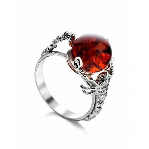 Купить Кольцо, янтарь, безразмерное, бордовый, серебряный
Эффектное и кольцо, созданное...
