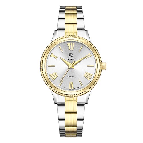 Купить Наручные часы УЧЗ 3063В-2, золотой, серебряный
Женские кварцевые часы в 32-мм ко...