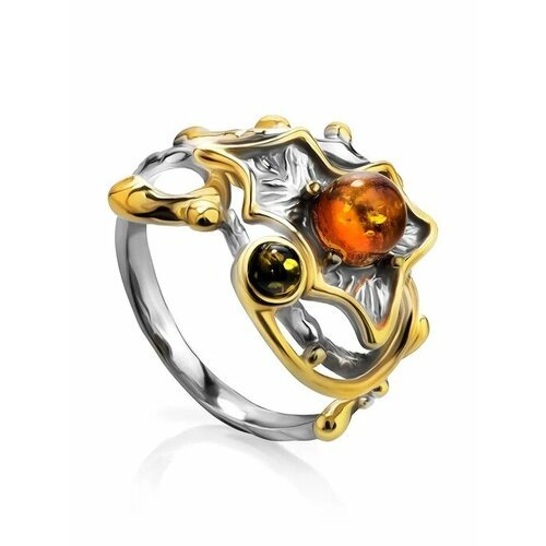 Купить Кольцо, янтарь, безразмерное, золотой, коричневый
Красивое кольцо, украшенное вс...