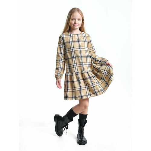 Купить Платье Mini Maxi, хлопок, в клетку, размер 122, бежевый
Платье для девочек Mini...