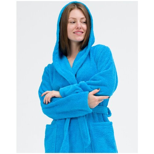 Купить Халат BIO-TEXTILES, размер 56-58, голубой, бирюзовый
Женский махровый халат с ка...
