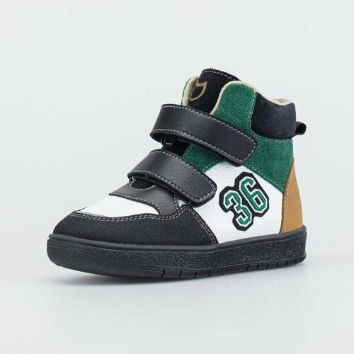 Купить Ботинки КОТОФЕЙ, размер 19, зеленый, черный
Детские кожаные ботинки с байковым у...