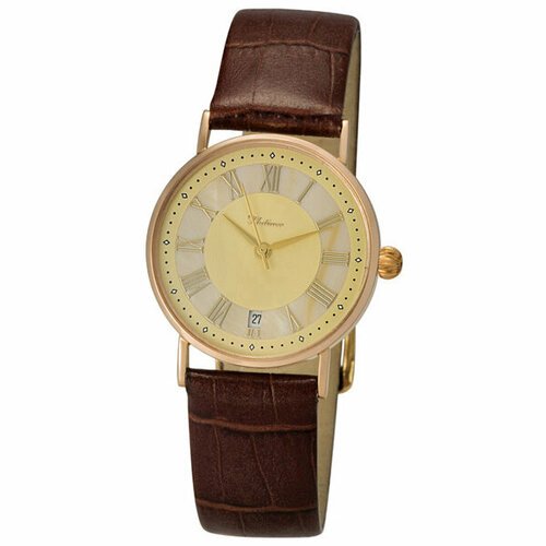 Купить Наручные часы Platinor, золото, желтый
Классический круглый корпус модели Горизо...
