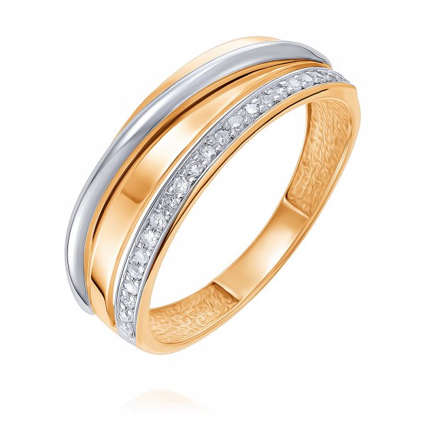 Купить Кольцо
Контрастное кольцо из красного и белого золота, декорированное дорожкой и...