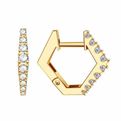 Купить Серьги Diamant online, красное золото, 585 проба, фианит, бесцветный
<p>В нашем...
