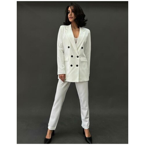 Купить Костюм Blazer, размер 48, белый
Лаконичный костюм с брюками прямого кроя и пиджа...