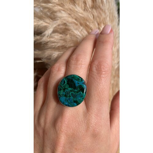 Купить Кольцо True Stones, малахит, хризоколла, размер 17.5, зеленый, голубой
Кольцо Хр...