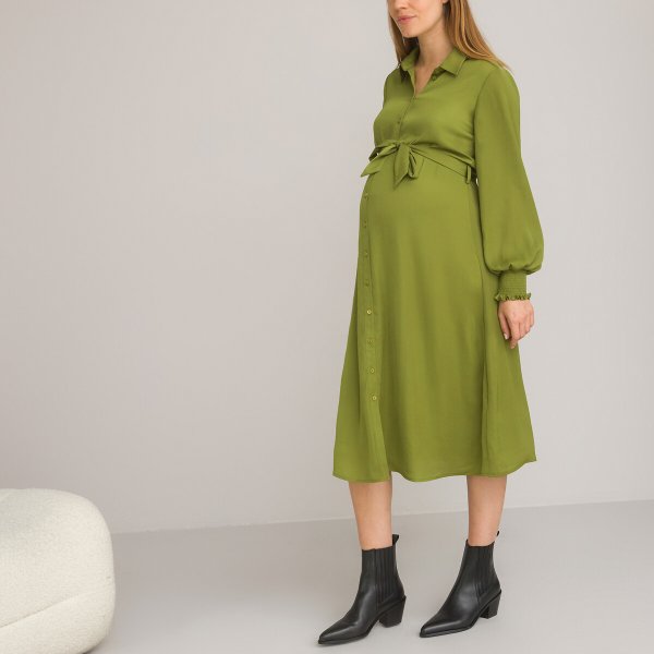 Купить Платье-рубашка для периода беременности с длинными рукавами 42 зеленый
Роскошное...