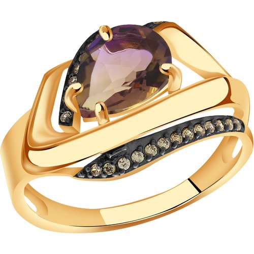 Купить Кольцо Diamant online, золото, 585 проба, фианит, аметрин, размер 18
<p>В нашем...