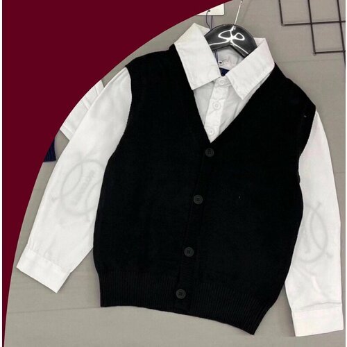 Купить Джемпер Modernfeci, размер 134, белый, черный
Обманка Рубашка + Жилет для мальчи...