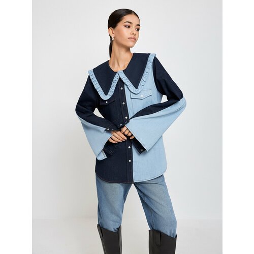 Купить Блуза Concept club, размер M-L, голубой
Оригинальная женская блузка с отложным в...