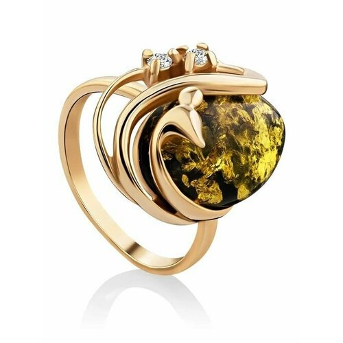 Купить Кольцо, янтарь, безразмерное, зеленый, золотой
Нарядное кольцо из с цельным янта...